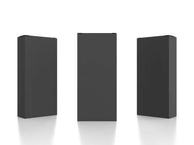 Beyaz arka planda paketleme kutuları. 3d illüstrasyon.