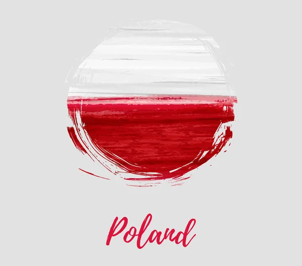 Hintergrund Mit Aquarell Poland Flagge Grunge Form Vorlage Für Polnischen — Stockvektor