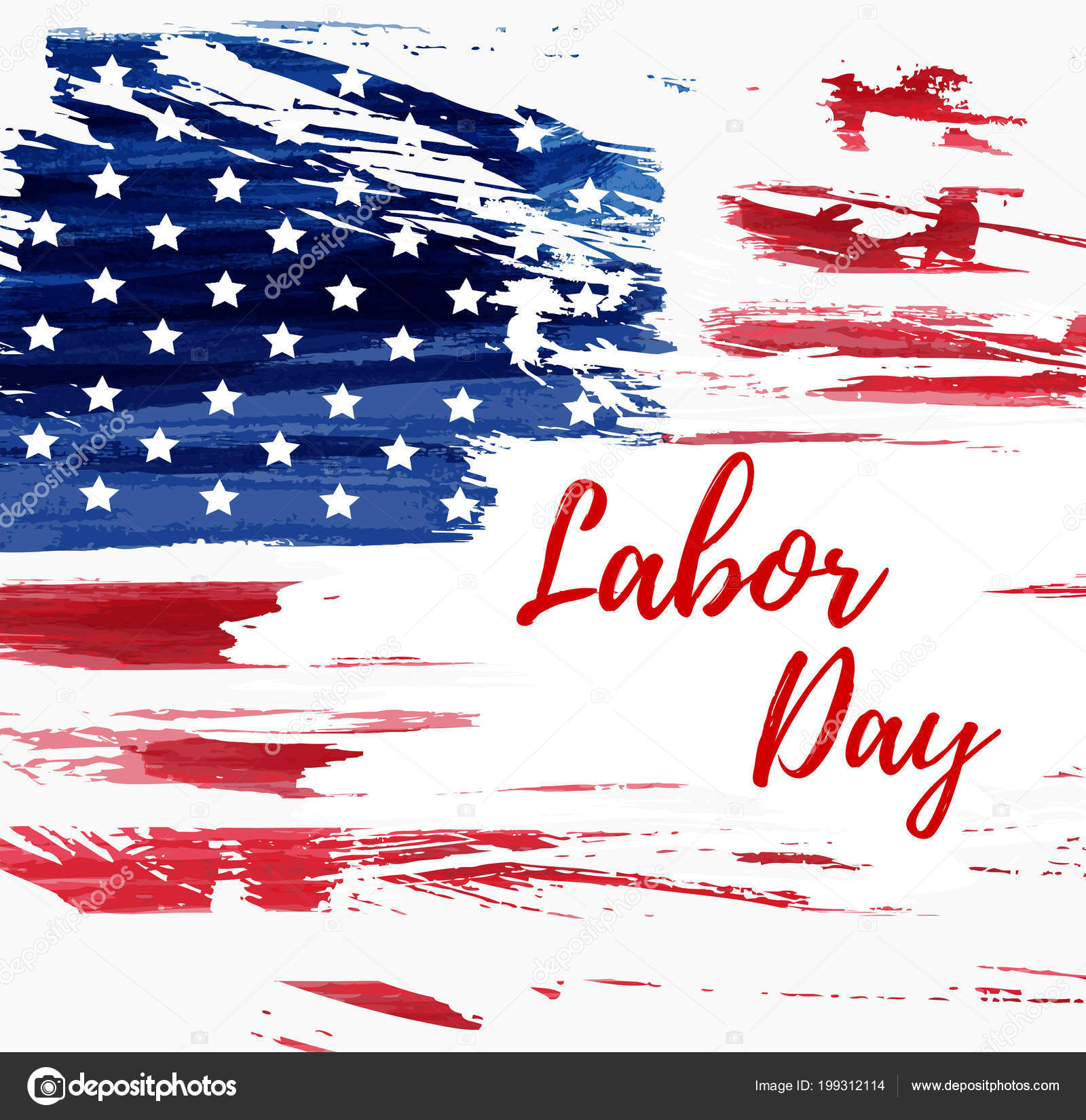 Usa Labor Day Holiday Background Grunge Abstract Flag Template For Usa Labor Day Holiday Background Grunge Abstract Flag Template For
