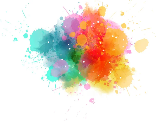 Різнокольоровий Сплеск Акварельної Плями Шаблон Ваших Дизайнів Яскравий Колір Маленькими — стоковий вектор