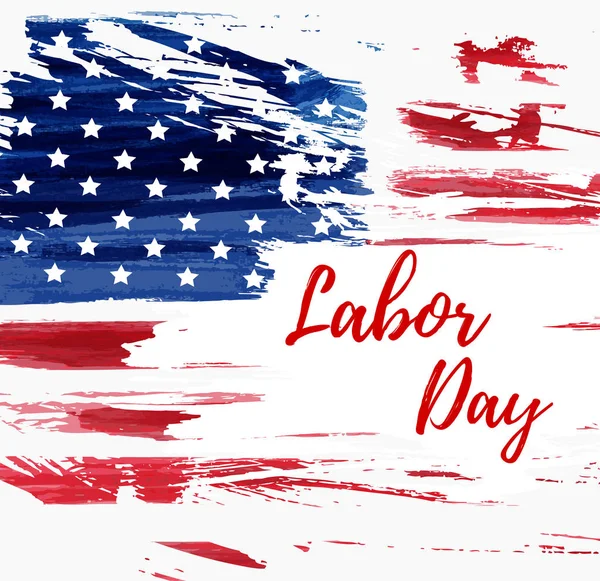 USA Labor day holiday background.  Grunge abstract flag. Template for holiday poster, banner, flyer, etc.