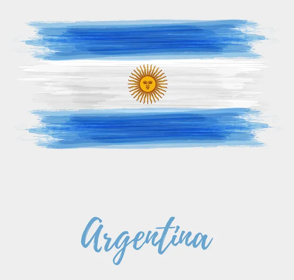 Republiken Argentina Abstrakt Grunge Akvarell Flagga Borstat Flagga Argentina För — Stock vektor