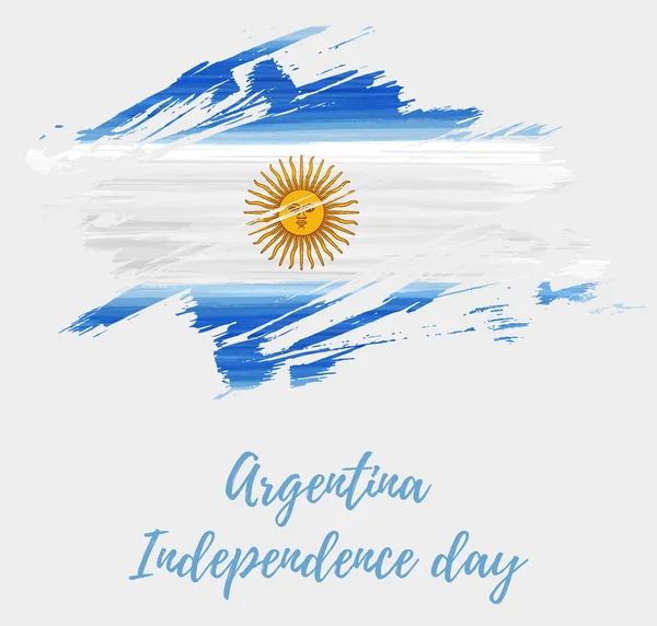 Argentina Antecedentes Festivos Del Día Independencia Abstracto Grunge Bandera Acuarela — Vector de stock