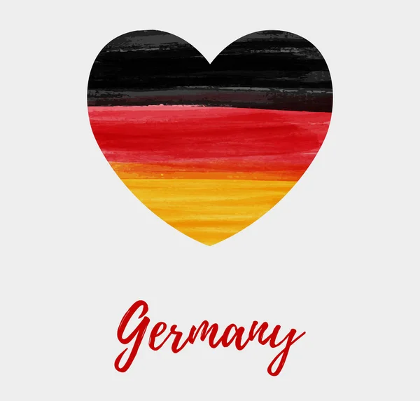 Bandera Grunge Acuarela Abstracta Alemania Forma Corazón Plantilla Para Fondos — Archivo Imágenes Vectoriales