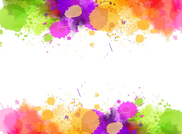 Banner Colorful Splash Imitacja Akwarela Blot Ramki Szablon Dla Swoich — Wektor stockowy