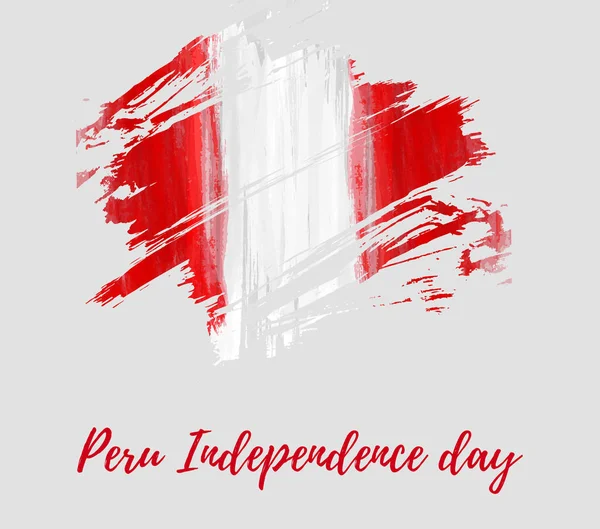 Perú Fondo Día Independencia Bandera Grunge Acuarela Abstracta Plantilla Día — Vector de stock