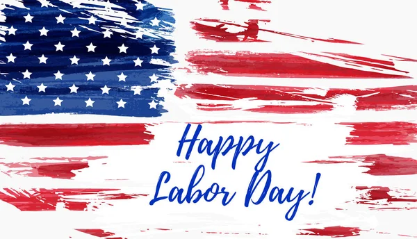 Usa Labor Day Holiday Háttér Grunge Absztrakt Zászló Holiday Plakát — Stock Vector