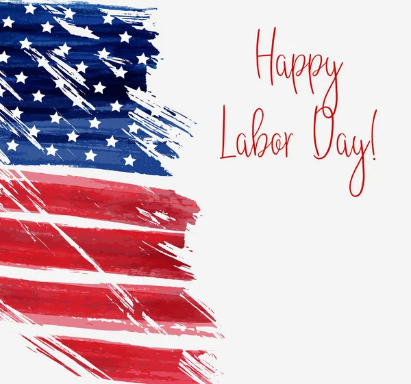USA Labor day holiday background.  Grunge abstract flag with text \