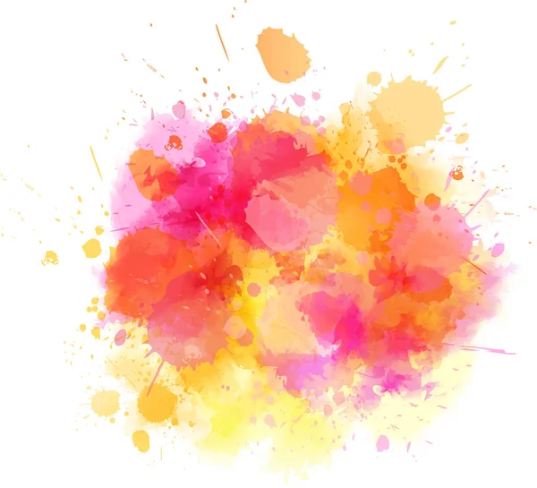 Imitation Aquarelle Multicolore Tache Éclaboussure Dans Les Couleurs Jaune Rose — Image vectorielle