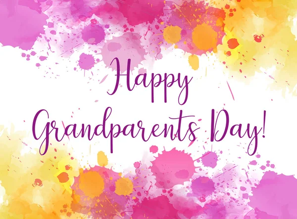 Büyükbaba ve Büyükanneler Gününüz kutlu olsun! Tebrik kartı arka plan suluboya ile soyut çerçeve su sıçramalarına.