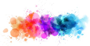 Suluboya taklit satır parlak renkler. Vektör çizim