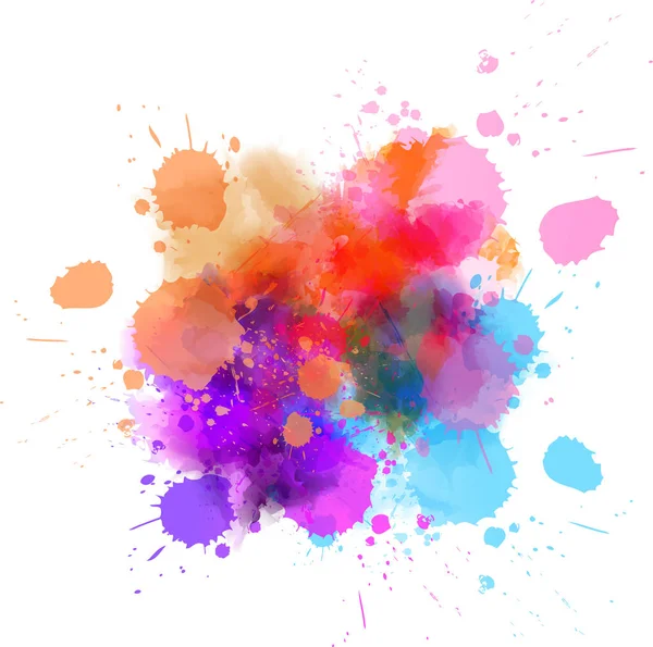 Πολύχρωμα Ακουαρέλα Απομίμηση Splash Λεκέδων Μπλε Ροζ Και Μωβ Χρώματα — Διανυσματικό Αρχείο