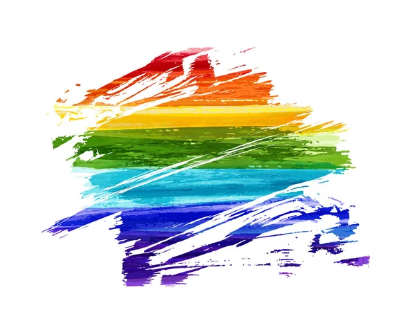 Grunge Aquarell Imitationslinien Regenbogenfarben Schwulenstolz Symbol Lgbt Community Hintergrundkonzept — Stockvektor