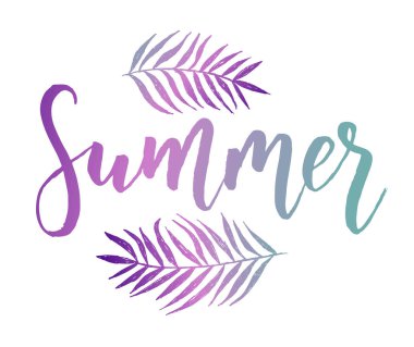 El yazısı modern hat ile dekoratif soyut palmiye yaprakları yaz