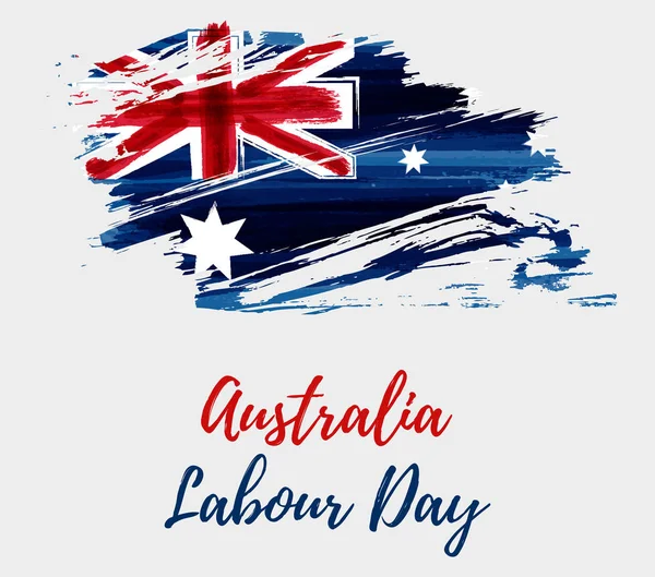 Festa Del Lavoro Australia Astratto Acquerello Grunge Spazzolato Australia Bandiera — Vettoriale Stock