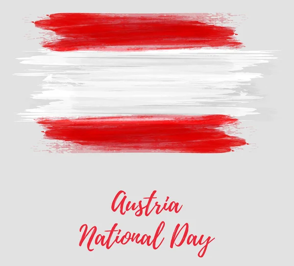 Krajowego Austrii Dzień Wolny Tło Akwarela Streszczenie Szczotkowane Grunge Flaga — Wektor stockowy