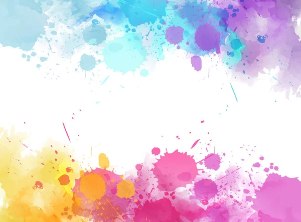 Banner Colorful Watercolor Imitation Splash Blots Frame Template Your Designs — Stock Vector