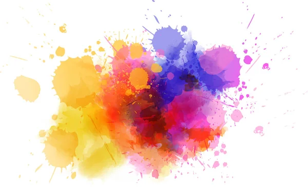 Multicolored Splash Watercolor Blot Template Your Designs — Stock Vector