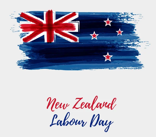 Fundo Férias Dia Trabalho Nova Zelândia Abstrato Pintado Grunge Bandeira —  Vetores de Stock