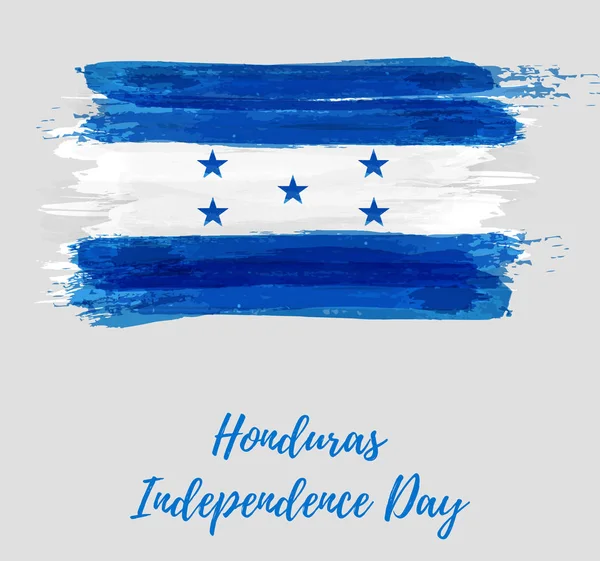 Ονδούρα Ανεξαρτησία Αργίας Αφηρημένο Grunge Βουρτσισμένο Ακουαρέλα Σημαία Της Ονδούρας — Διανυσματικό Αρχείο