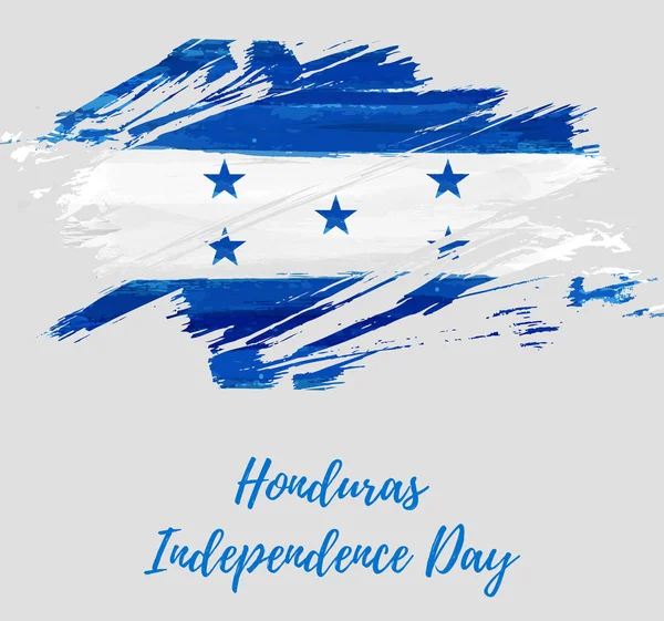 Feriado Dia Independência Honduras Grunge Abstrato Escovado Bandeira Aquarela Honduras —  Vetores de Stock