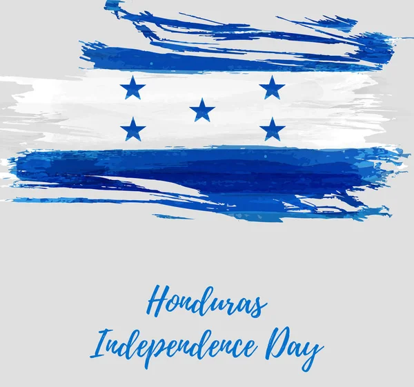 Honduras Unabhängigkeitstag Feiertag Abstrakte Grunge Aquarell Flagge Von Honduras Tempalte — Stockvektor