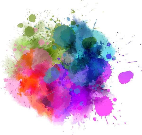 Imitation Aquarelle Multicolore Tache Éclaboussure Dans Les Couleurs Bleu Rouge — Image vectorielle
