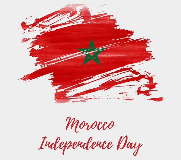 Marrocos Dia Independência Férias Fundo Bandeira Grunge Aquarela Abstrata Marrocos —  Vetores de Stock
