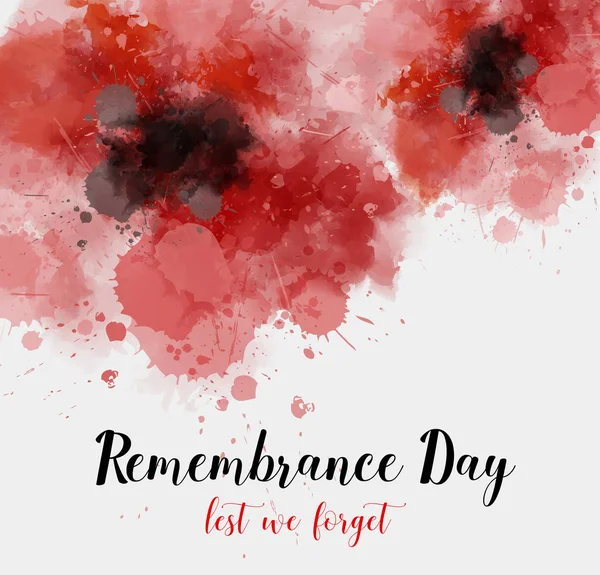 Remembrance Day Laten Niet Vergeten Achtergrond Met Abstracte Aquarel Geschilderd — Stockvector