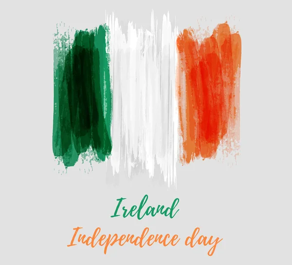 Irlande Jour Indépendance Fond Vacances Grunge Abstrait Drapeau Couleur Aquarelle — Image vectorielle