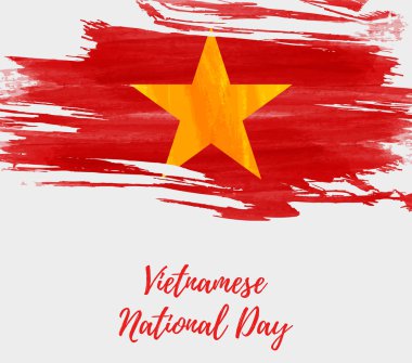 Vietnam bayrağı Vietnam ulusal gün arka plan soyut suluboya fırça.