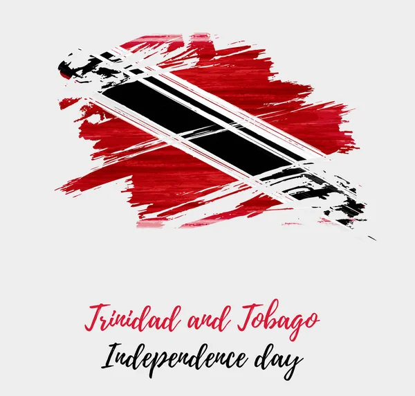 Trinidad Tobago Függetlenség Napja Háttér Absztrakt Akvarell Grunge Csiszolt Zászló — Stock Vector