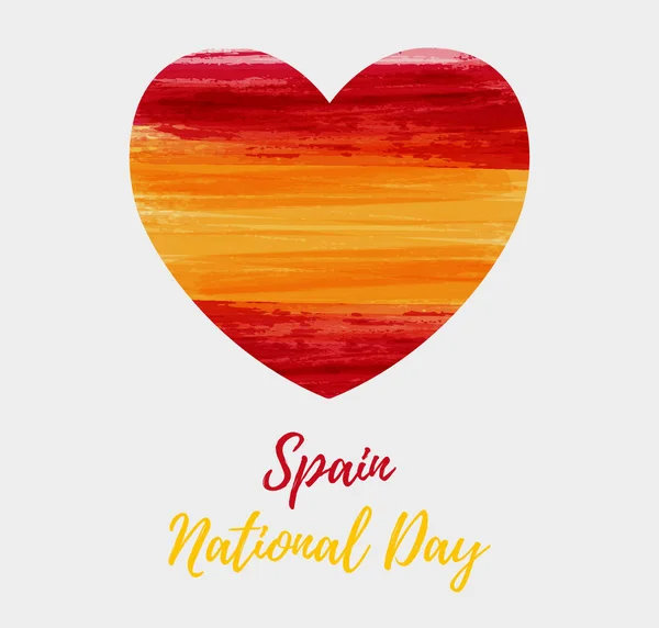 Spanje Nationale Dag Achtergrond Abstract Geborsteld Aquarel Vlag Van Spanje — Stockvector