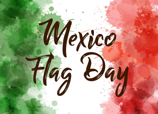 Μεξικό Ημέρα Της Σημαίας Φόντο Σχέδιο Υδατογραφημένο Grunge Φόντο Έννοια — Διανυσματικό Αρχείο