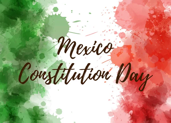 Επέτειος Συντάγματος Μεξικού Φόντο Σχέδιο Υδατογραφημένο Grunge Συντάγματος Μέρα Διακοπών — Διανυσματικό Αρχείο
