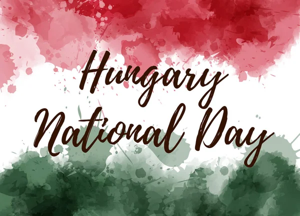 Угорщина Національний День Свято Фону Акварель Фон Фарбою Бризки Кольори — стоковий вектор
