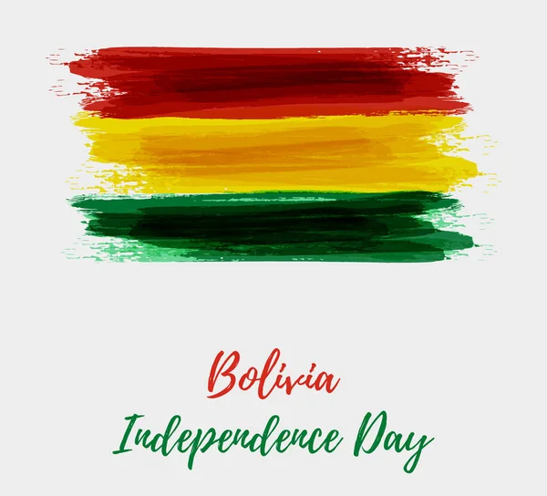 Ημέρα Ανεξαρτησίας Της Βολιβίας Αφηρημένο Grunge Βουρτσισμένο Σημαία Της Βολιβίας — Διανυσματικό Αρχείο