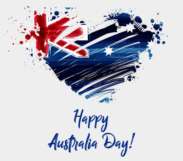 Днем Австралии Отдых Фон Гранж Акварелью Окрашены Флаг Австралии Форме — стоковый вектор