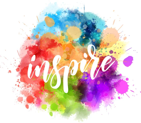 Inspirez Message Motivation Calligraphie Moderne Manuscrite Texte Inspirant Sur Aquarelle — Image vectorielle