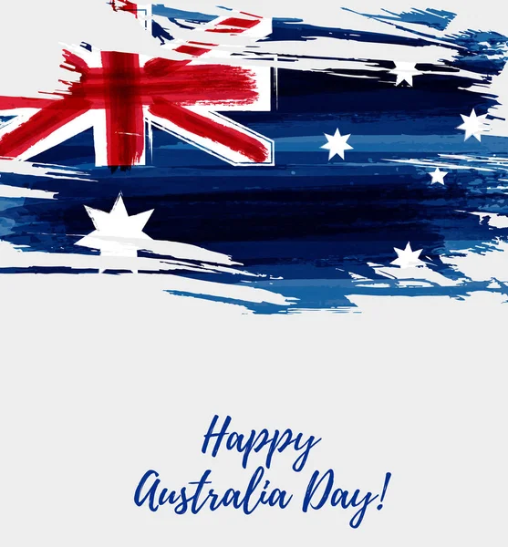Feliz Día Australia Fondo Vacaciones Con Acuarela Grunge Pintado Bandera — Archivo Imágenes Vectoriales