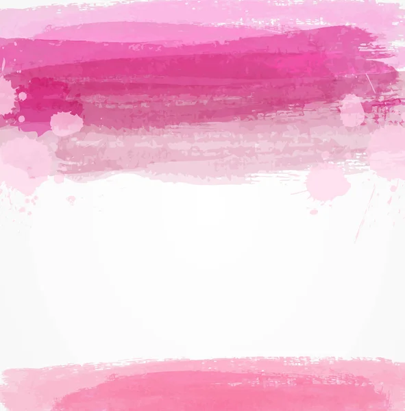 Fondo Con Líneas Pintura Acuarela Cepillado Color Rosa Plantilla Para — Vector de stock