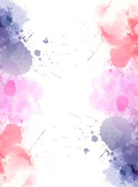 Dikey afiş arka plan renkli suluboya taklit sıçrama ile çerçeve engelliyor. Tasarımlarınız için şablon.