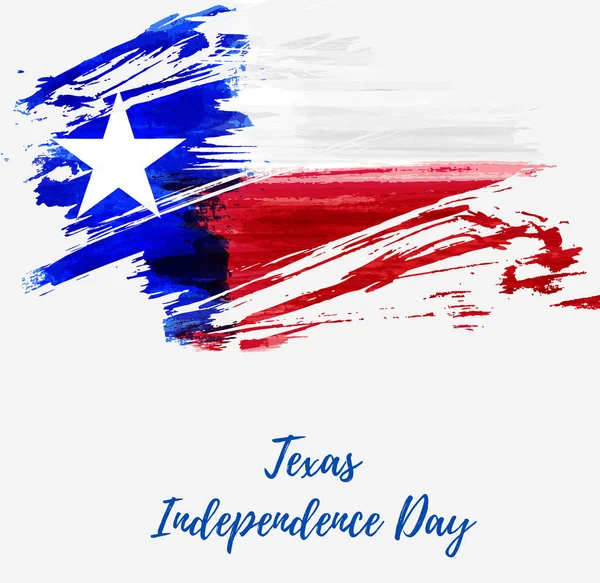 Festa Del Texas Independence Day Bandiera Grunge Del Texas Lone — Vettoriale Stock