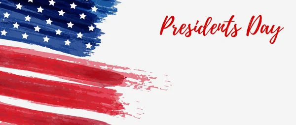 Fond Journée Des Présidents Américains Drapeau Grunge Abstrait Vectoriel Brossé — Image vectorielle