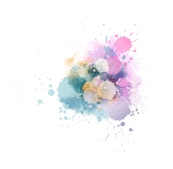 Aquarelle Multicolore Tache Éclaboussure Peinture Dans Des Couleurs Claires — Image vectorielle