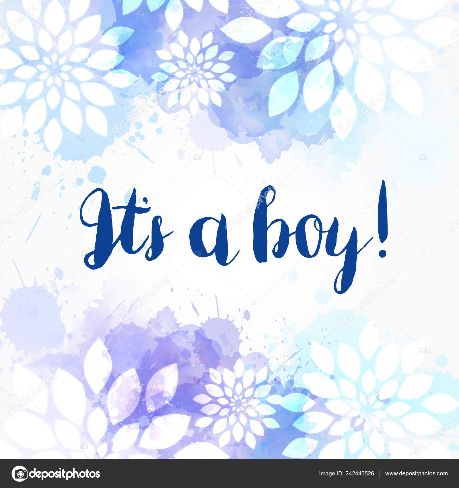 Boy Blue Colored Baby Gender Reveal Concept Illustration Watercolor Imitation Vector Image By C Artlana Vector Stock 242443526