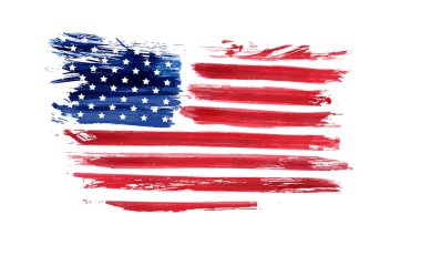 ABD grunge bayrak. Vektör soyut grunge bayrak. Amerika Birleşik Devletleri Ulusal Tatil afiş, tebrik kartı, davet, poster, afiş, vb için şablon.