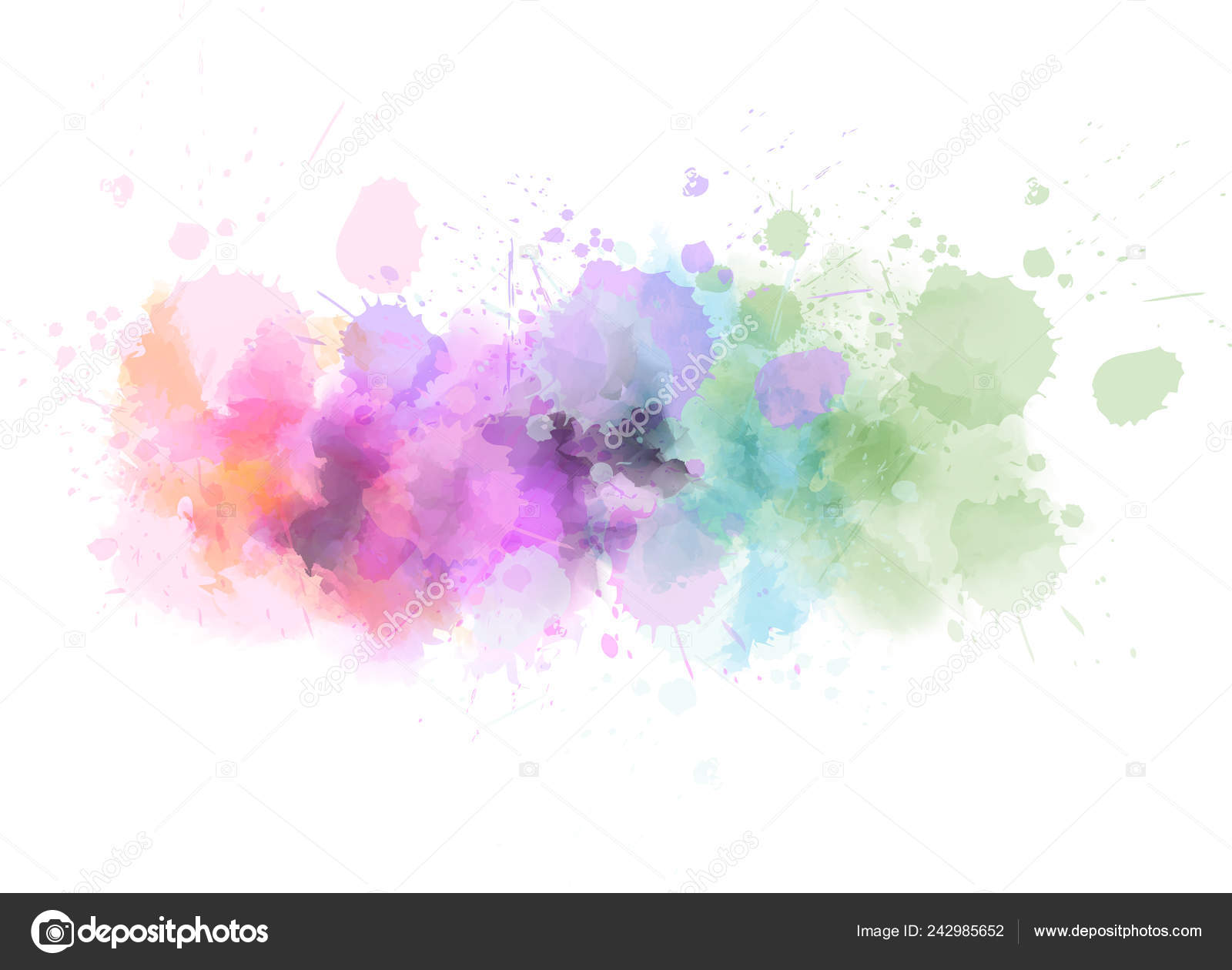 Pastel Light Watercolor Paint Splash Line Template Your Designs Stock