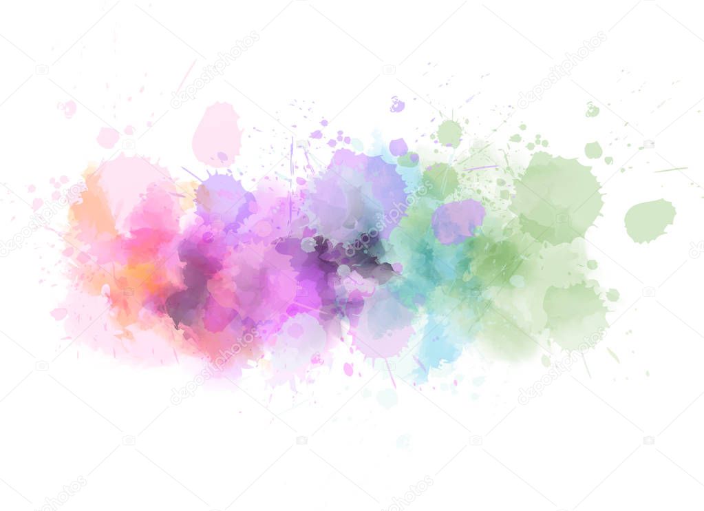 Pastel light watercolor paint splash line. Template for your designs