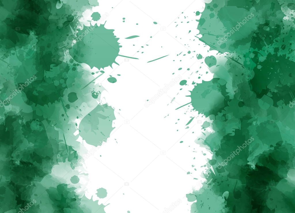 Abstract watercolor paint splashes flag of Nigeria. Template for national holiday background, banner, poster, invitation, etc